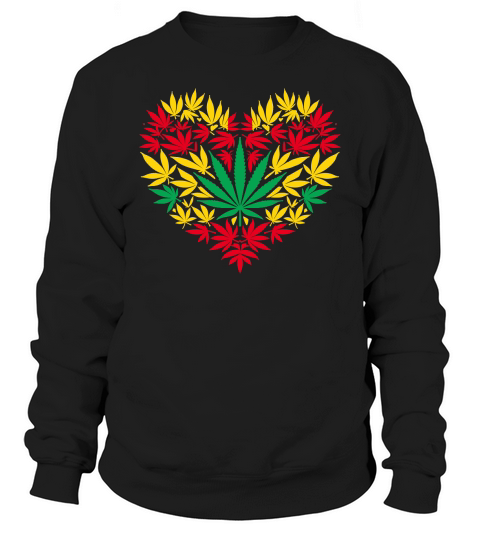 Heart Shape Cannabis Valentine Sweatshirt Unisex