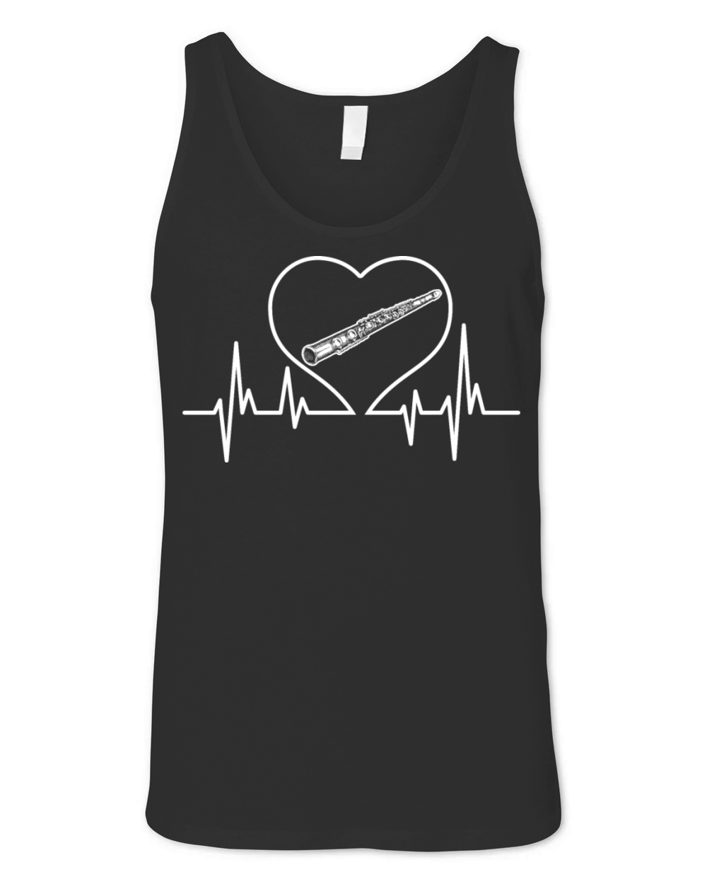 Flute Heartbeat Tshirt Unisex Jersey Tank