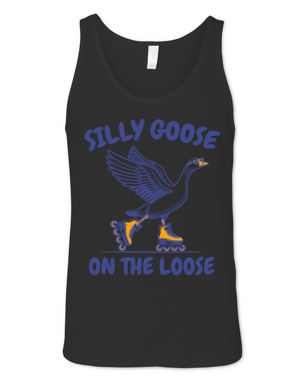 Goose Playing Retro Rollerblade L vBlue Unisex Jersey Tank