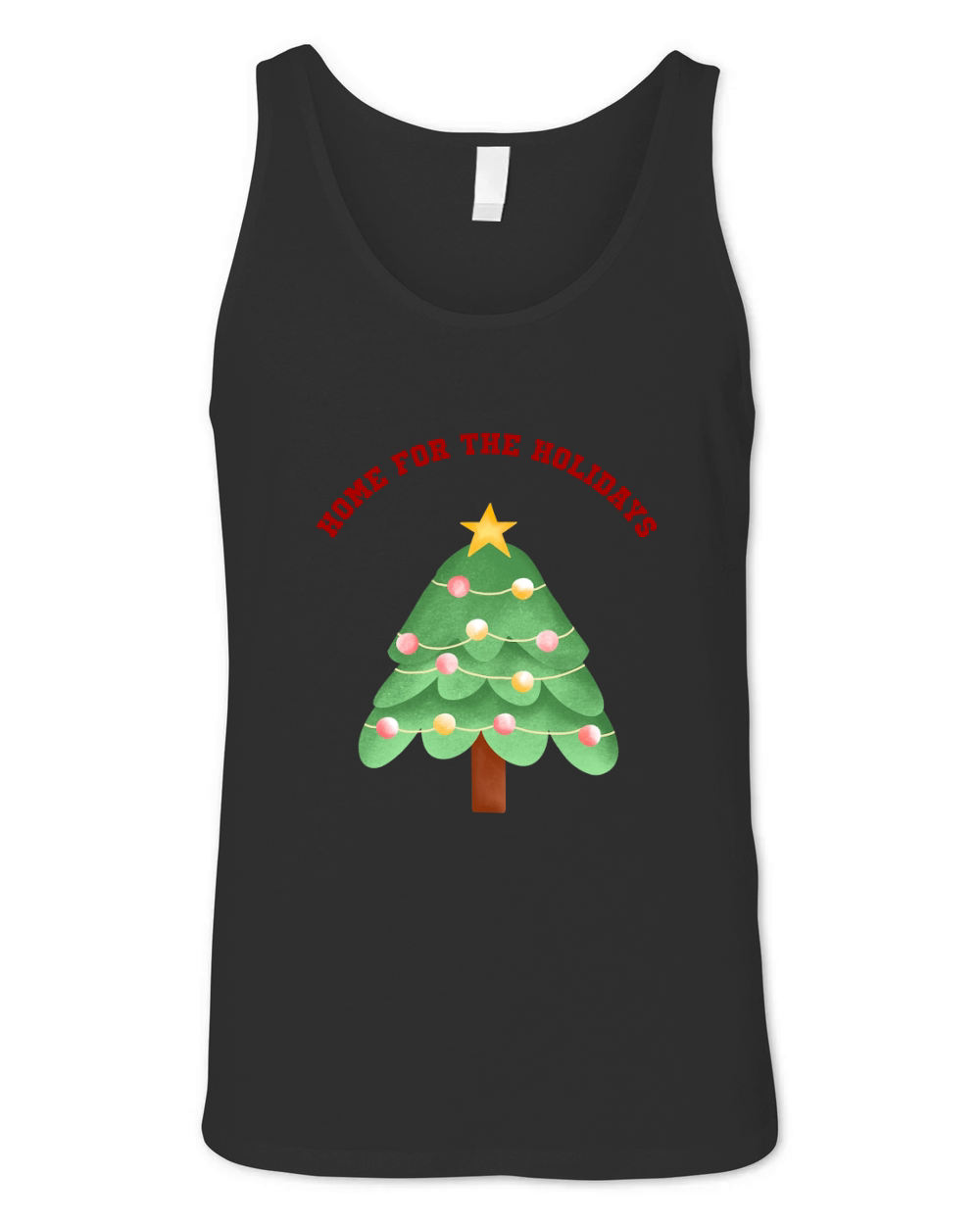 Home for the Holidays Christmas tree 6 Unisex Jersey Tank