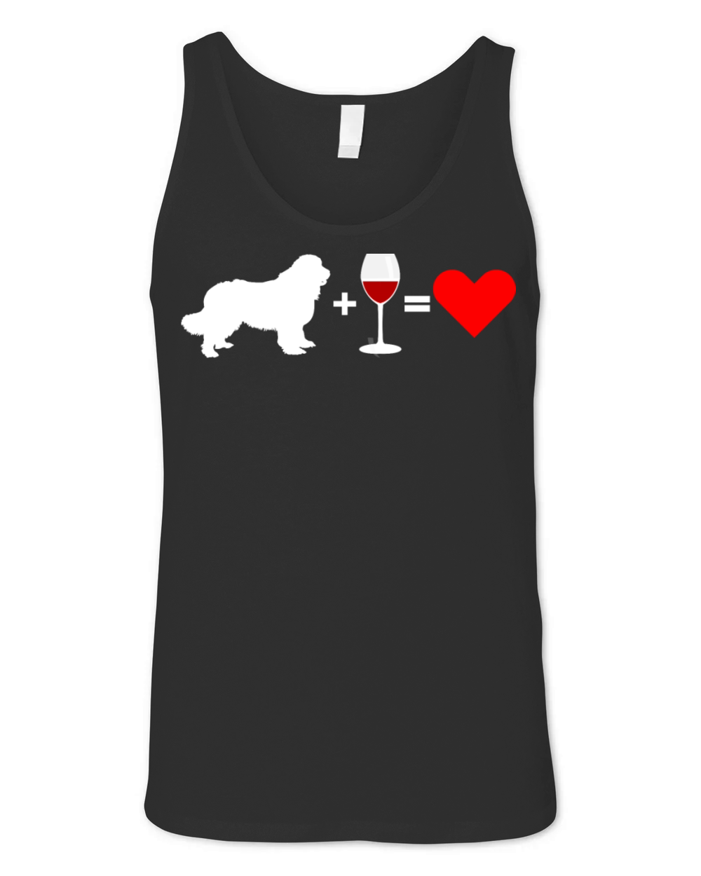 Newfoundland Dog - Red Wine Love Unisex Jersey Tank