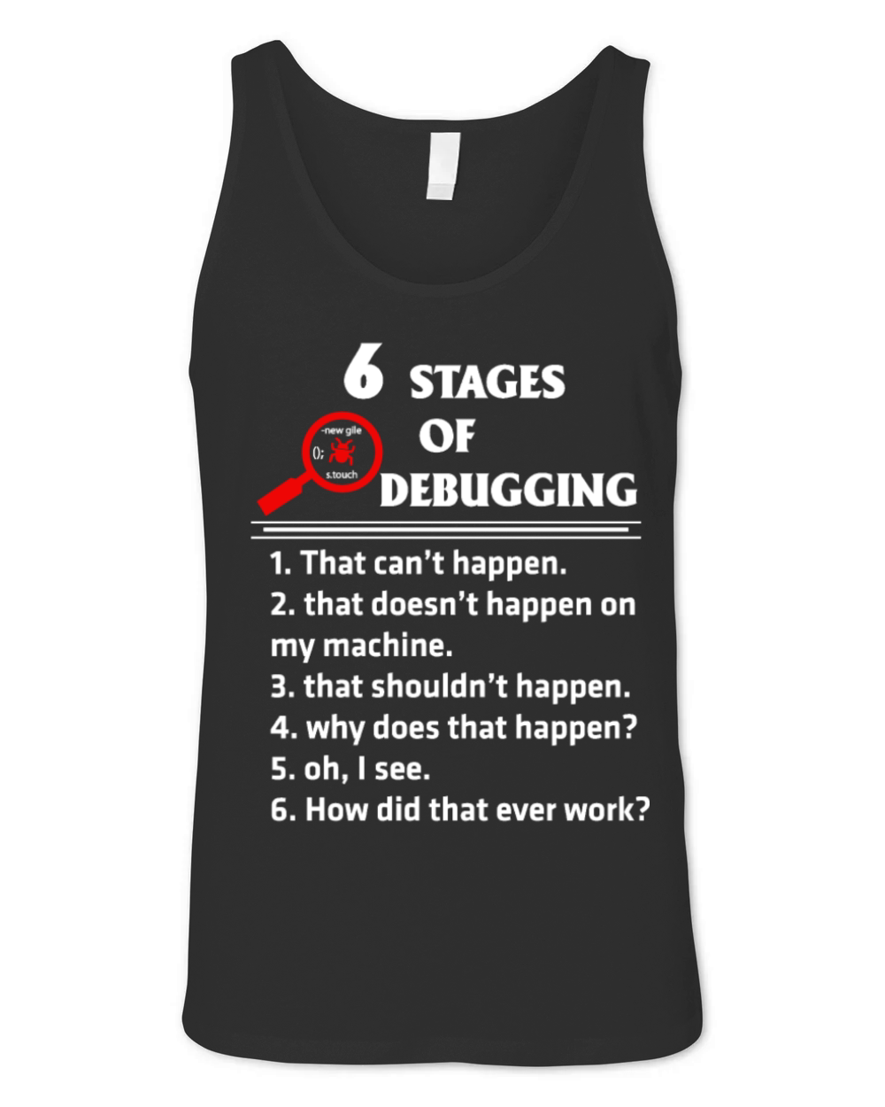 Programmer - 6 stages of debugging awesome t - s Unisex Jersey Tank