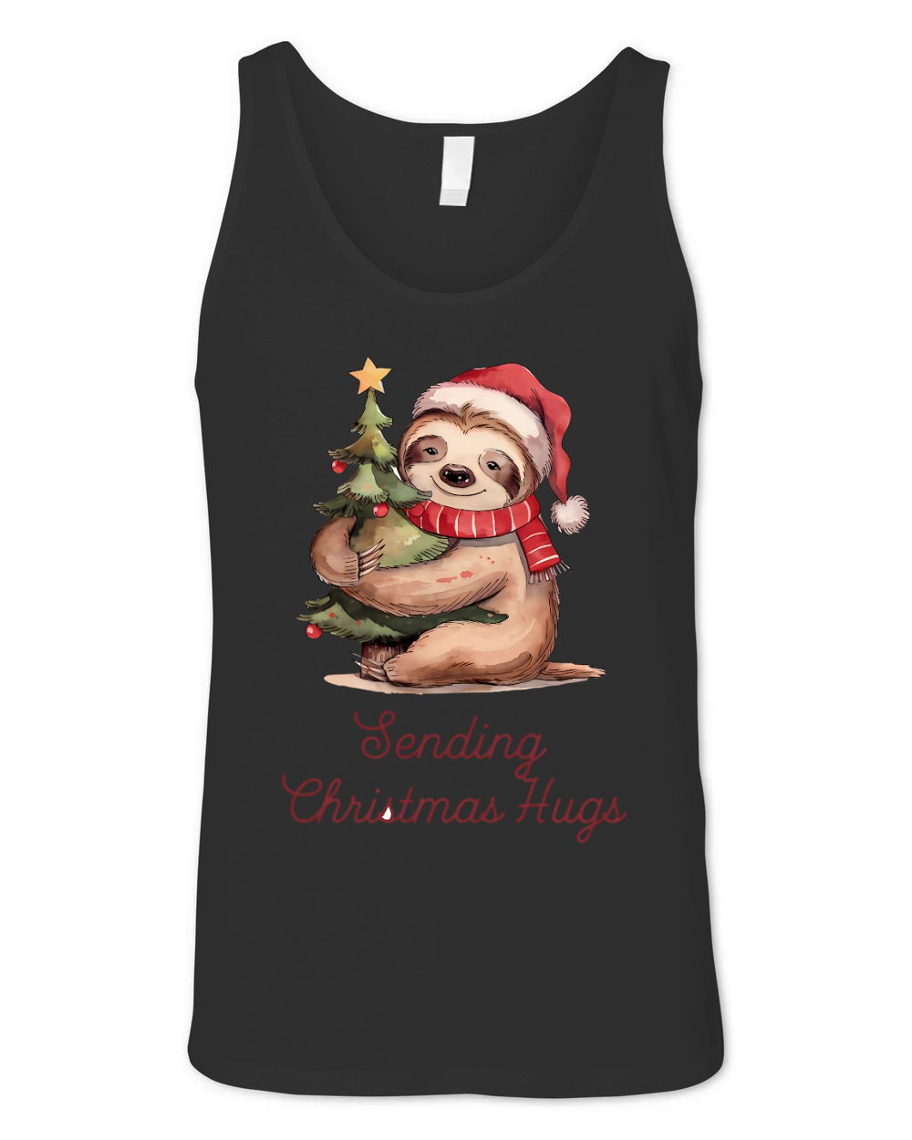 Sending Christmas Hugs Vintage Christmas Unisex Jersey Tank
