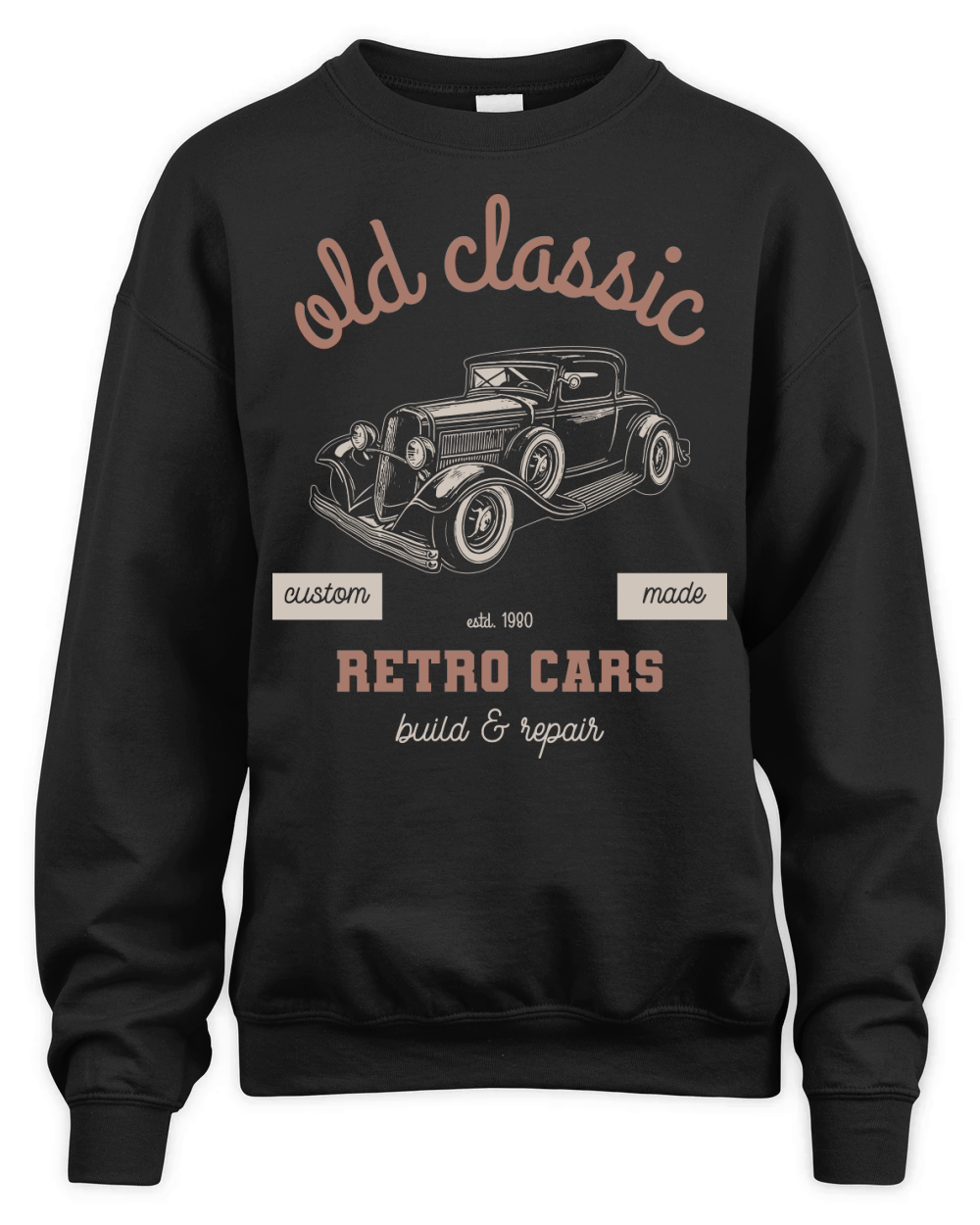 old calssic car vector graphics poster  (1) Unisex Premium Crewneck Sweatshirt