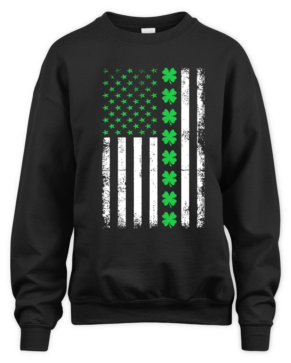 Vintage American Flag St. Patricks Day 2 Unisex Premium Crewneck Sweatshirt