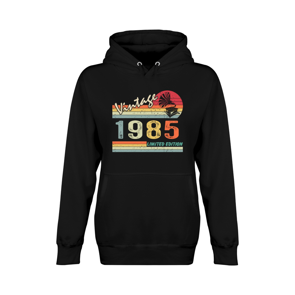Vintage Gramophone 37th birthday 1985 37 years old Unisex Premium Pullover Hoodie