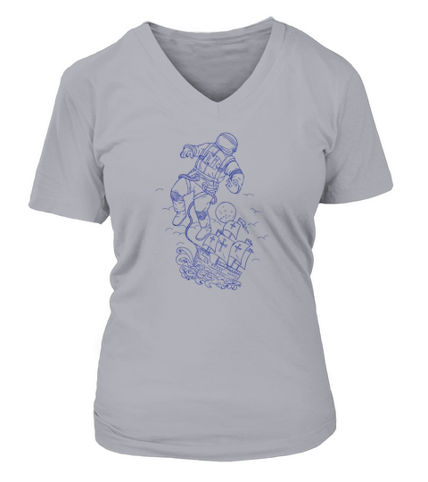 Astronaut Tethered V-neck T-Shirt Woman