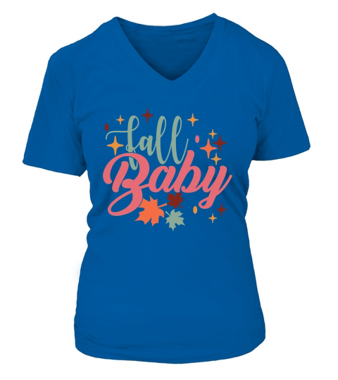 Fall baby Vintage Groovy 4 V-neck T-Shirt Woman