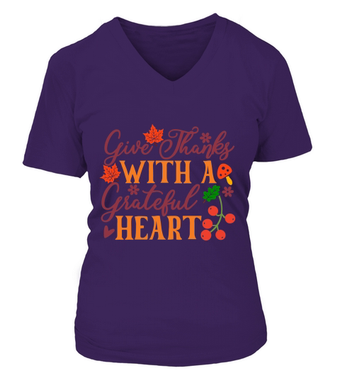 Give Thanks With A Grateful Heart V-neck T-Shirt Woman