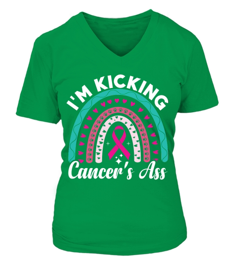 Im kicking cancers ass V-neck T-Shirt Woman