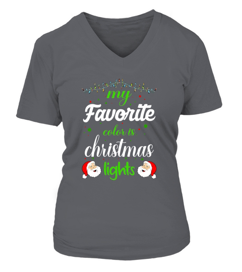 My Favorite Color is Christmas Lights V-neck T-Shirt Woman