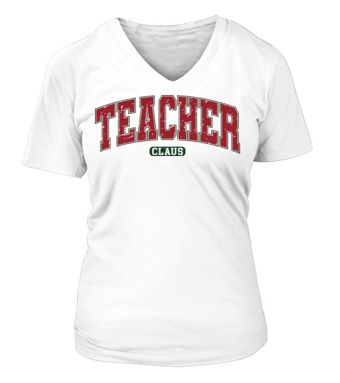 TeacherClausVarsity Retro V-neck T-Shirt Woman