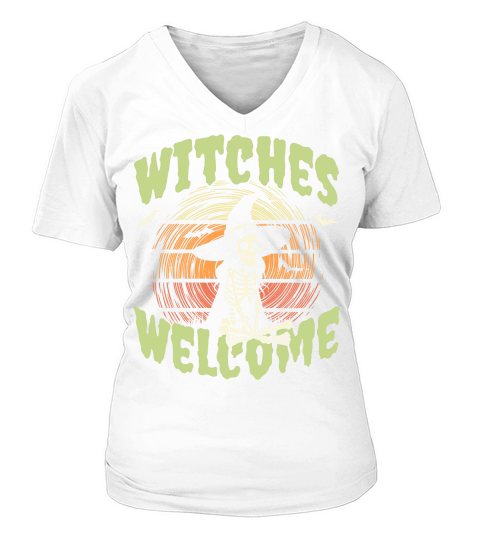 Witches Welcome V-neck T-Shirt Woman