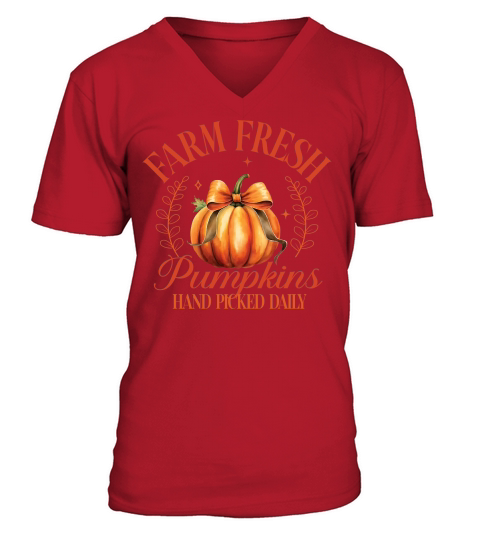 Farm Fresh Pumpkins V-Neck T-shirt