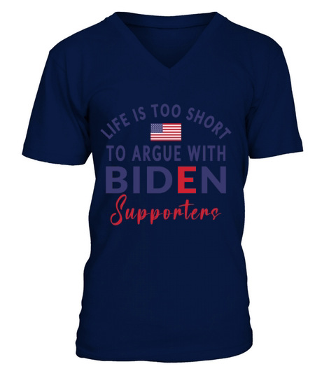 Sarcastic Anti Biden Supporters humor political V-Neck T-shirt