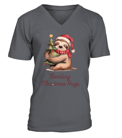 Sending Christmas Hugs Vintage Christmas V-Neck T-shirt
