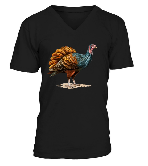 Thanksgiving Funny Turkey 04 V-Neck T-shirt