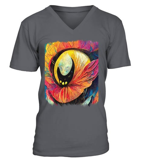 Vintage Alien Flower Art V-Neck T-shirt
