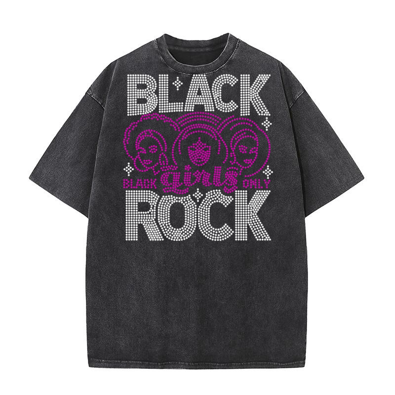 Black girls rock Rhinestone Washed T-Shirt