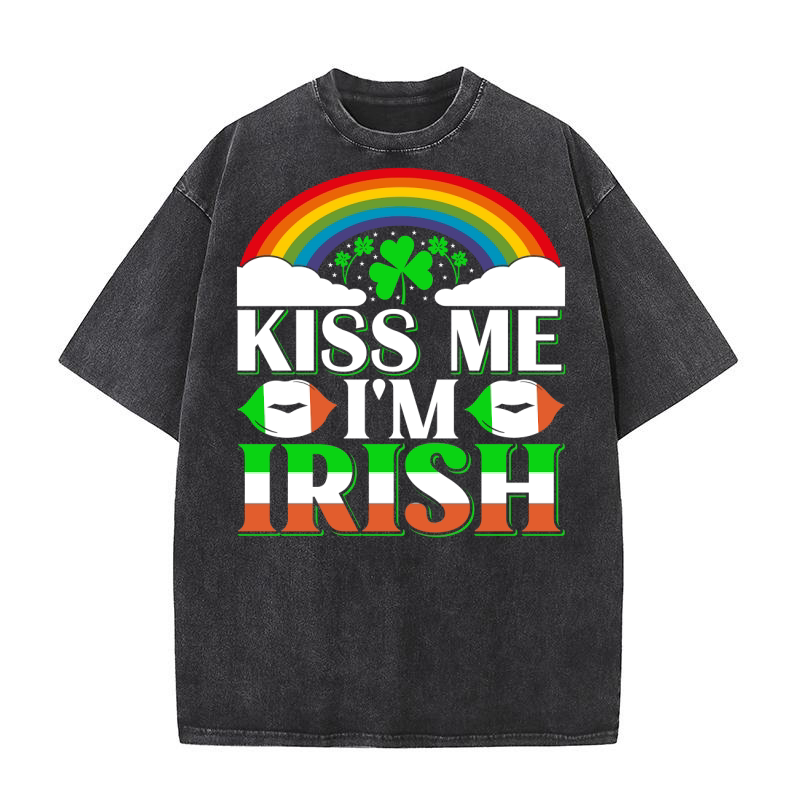 kiss me i m irish Washed T-Shirt