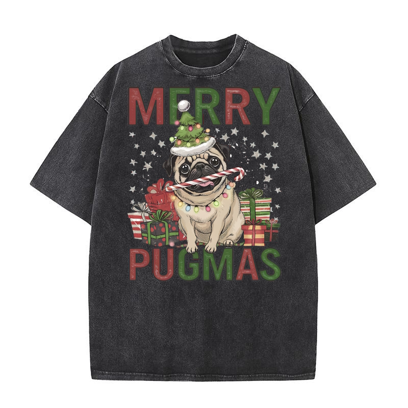 Merry pugmas 1 Washed T-Shirt
