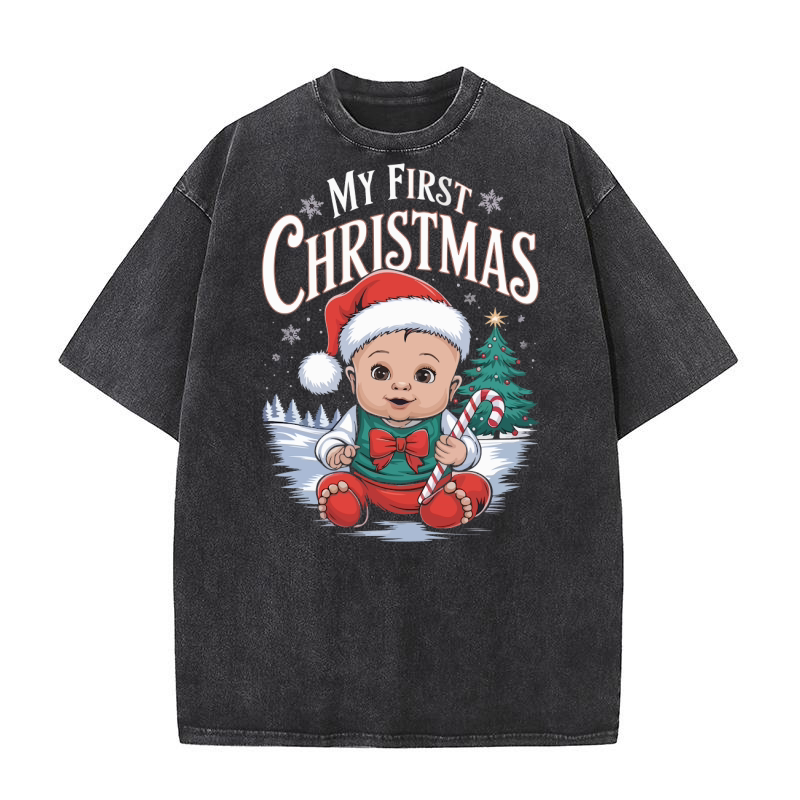 My First Christmas Outfit 05 Washed T-Shirt