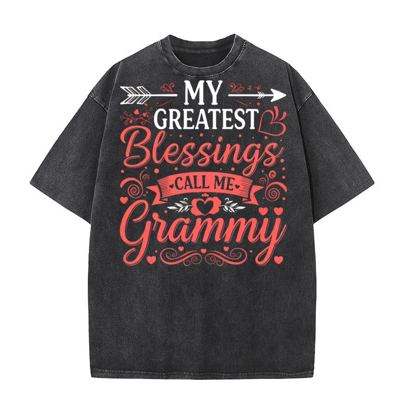 My Greatest Blessings call me Grammy 02 Washed T-Shirt