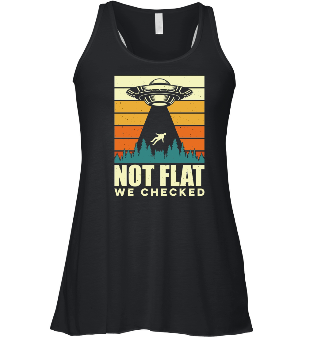 Funny Vintage UFO Alien not Flat we checked Women's Flowy Tank Top