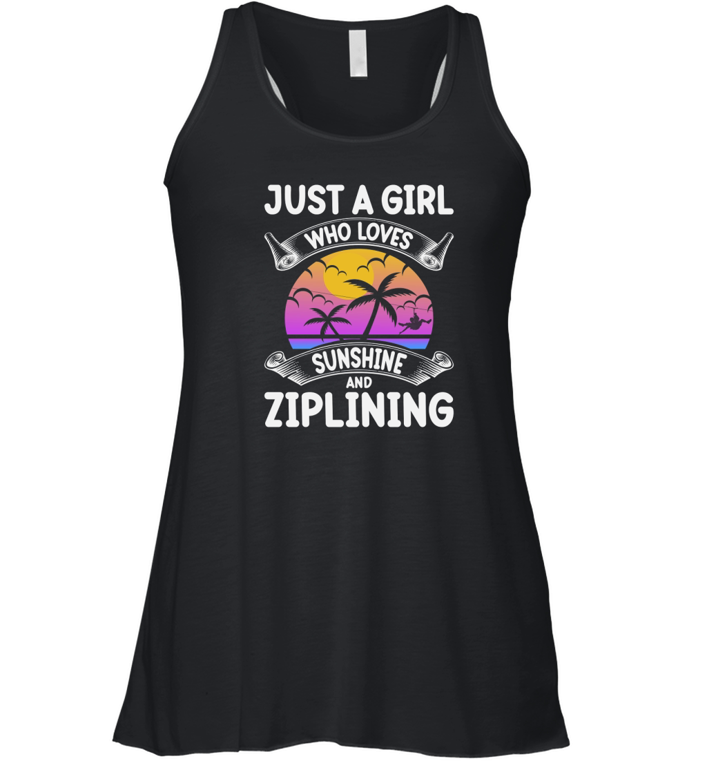 Just a Girl Who Loves Sunshine and Ziplining Women's Flowy Tank Top
