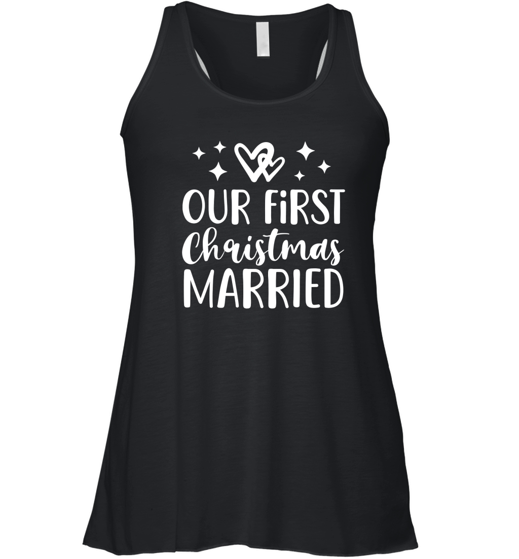 Our First Christmas Married   white Women's Flowy Tank Top