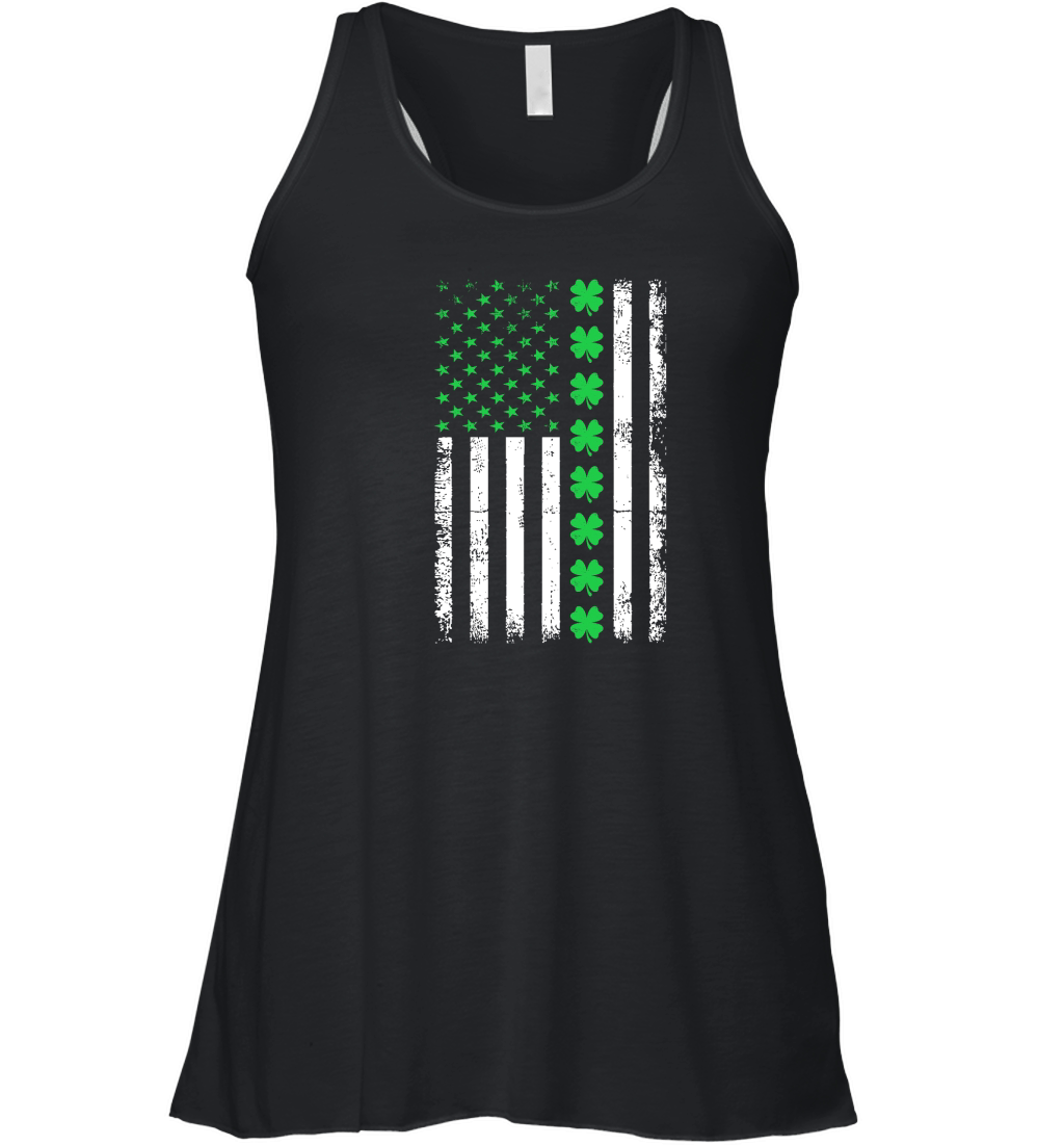 Vintage American Flag St. Patricks Day 2 Women's Flowy Tank Top