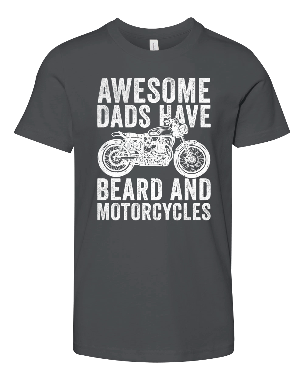 Awesome Dads Have Beard And Motorcycle Youth Unisex Jersey Tee