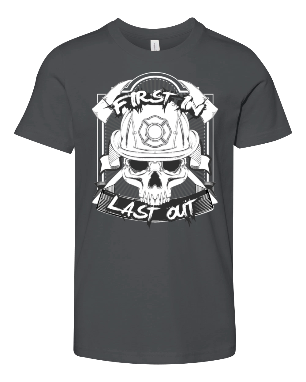 Firetrooper First In Last Out T-Shirt Youth Unisex Jersey Tee