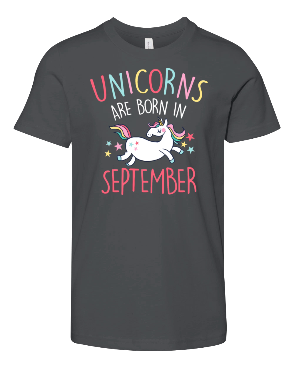 Unicorns Are Born In September Youth Unisex Jersey Tee