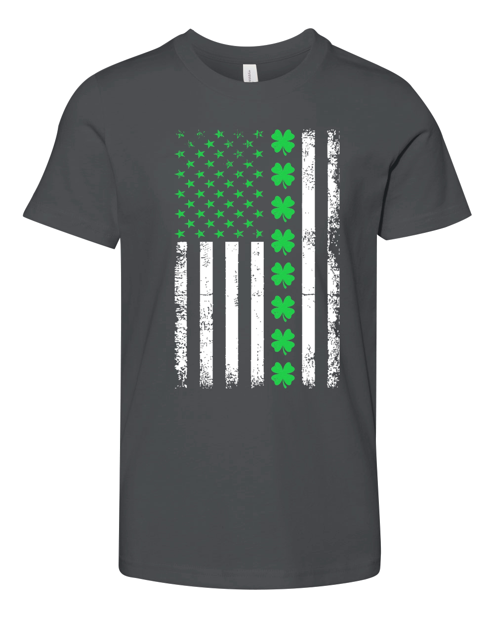 Vintage American Flag St. Patricks Day 2 Youth Unisex Jersey Tee