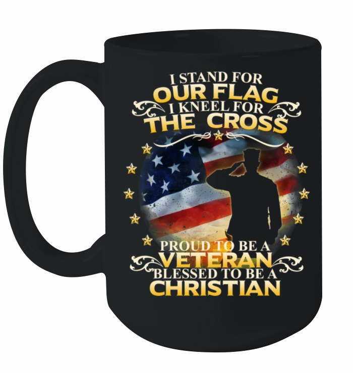 I Stand For Our Flag I Kneel For The Cross Christi Ceramic Mug