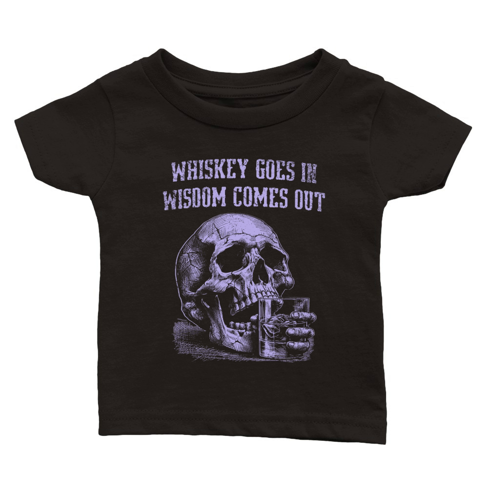 Skull Whiskey Goes In D Violet GR Classic Baby Crewneck T-shirt