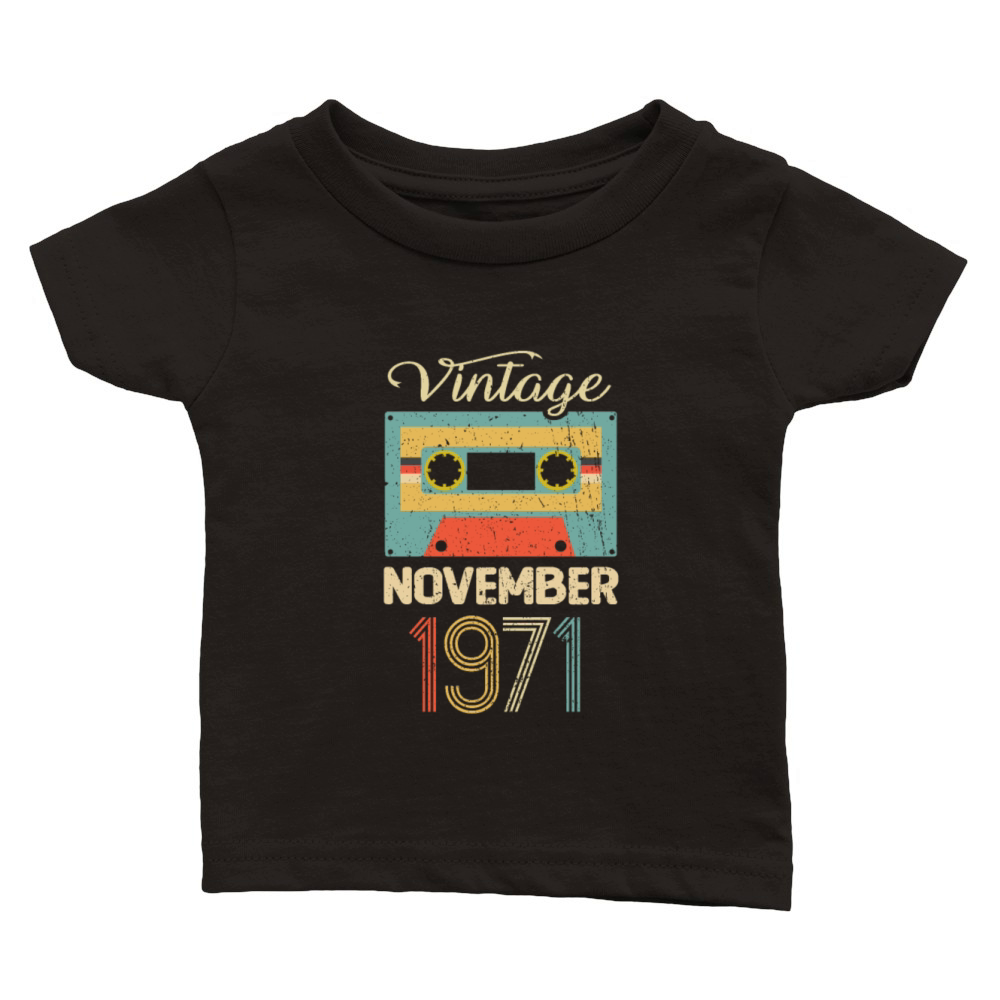 Vintage November 1971 50th Birthday 50 Year Gift Classic Baby Crewneck T-shirt
