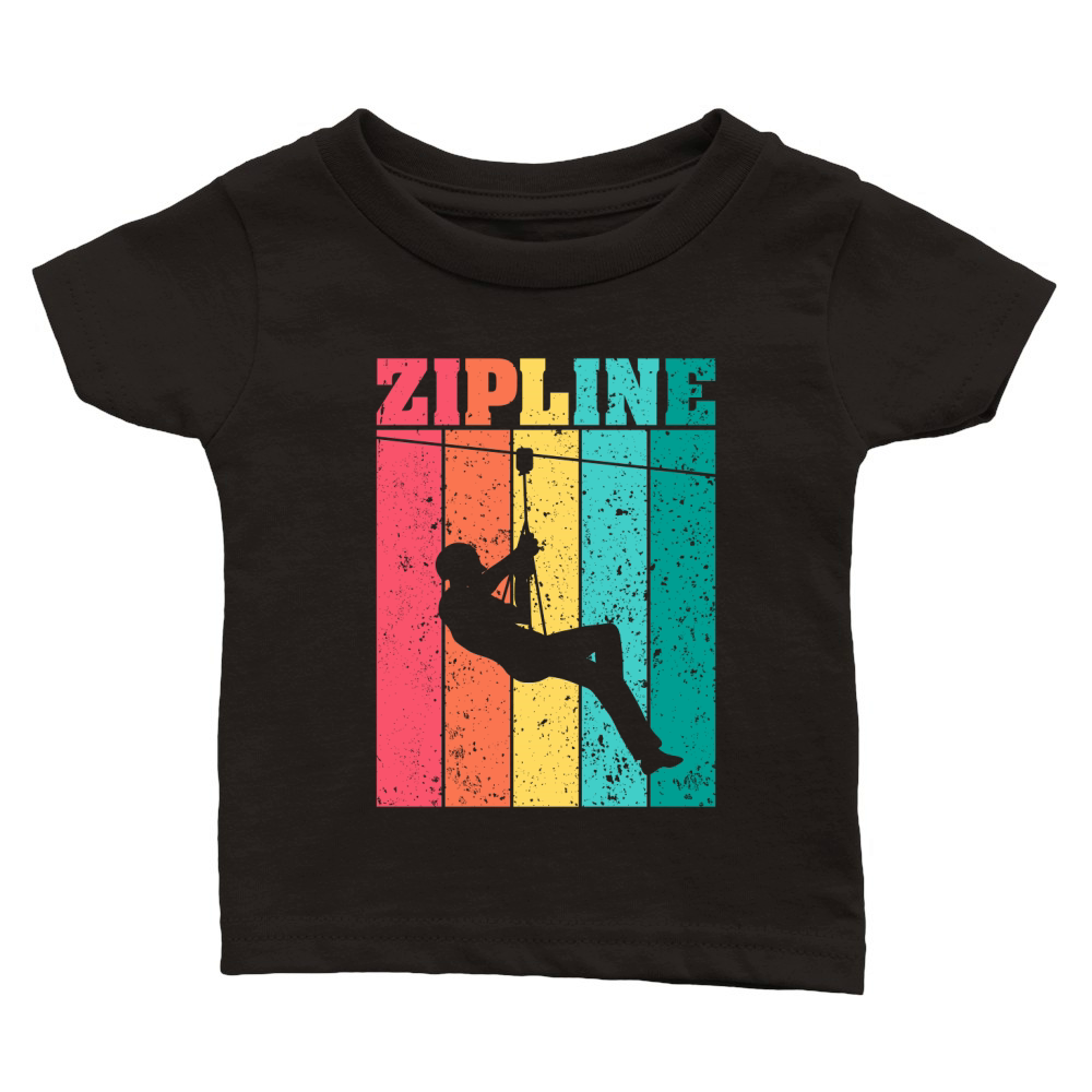 Zipline Adventure Vintage Ziplining Classic Baby Crewneck T-shirt