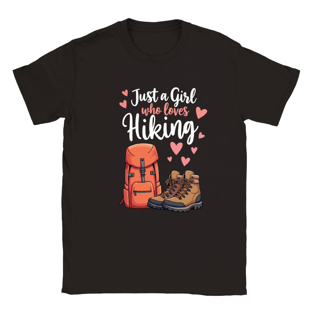 Just a girl who loves hiking Classic Kids Crewneck T-shirt