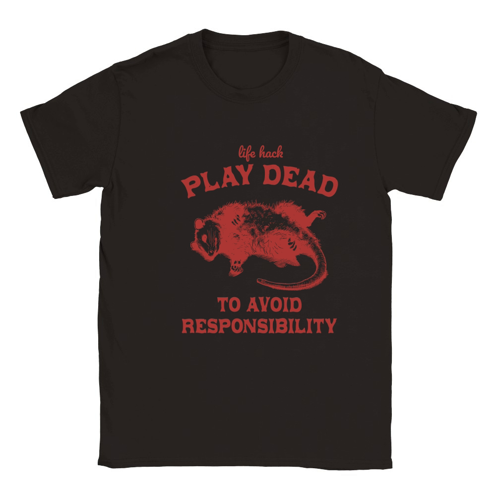 Life hack Play Dead To Avoid L Red Classic Kids Crewneck T-shirt