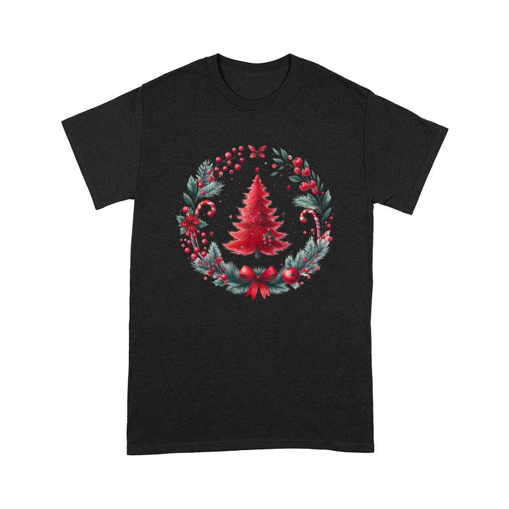 Watercolor Christmas Red tree Comfort T-shirt