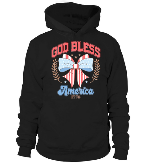 God Bless America PNG Coquette 4th Of July300 Hoodie Unisex