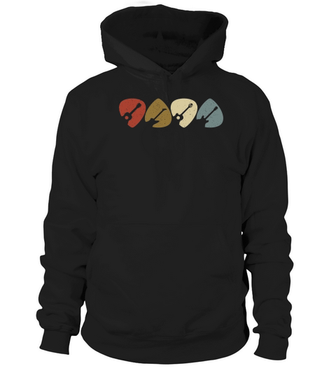 Retro Vintage Guitar Pick Player Hoodie Unisex