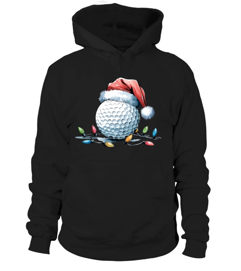 Santa Hat Golf Ball Holiday 3 Hoodie Unisex