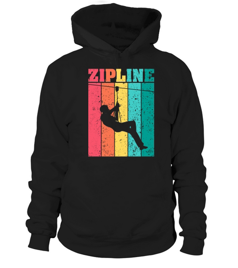 Zipline Adventure Vintage Ziplining Hoodie Unisex