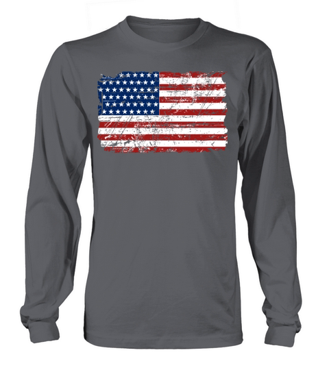 USA Flag - Vintage Look Long sleeved Unisex
