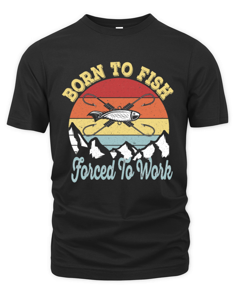 Born to fish Force To Work - Vintage Fisherman Organic Unisex T-shirt