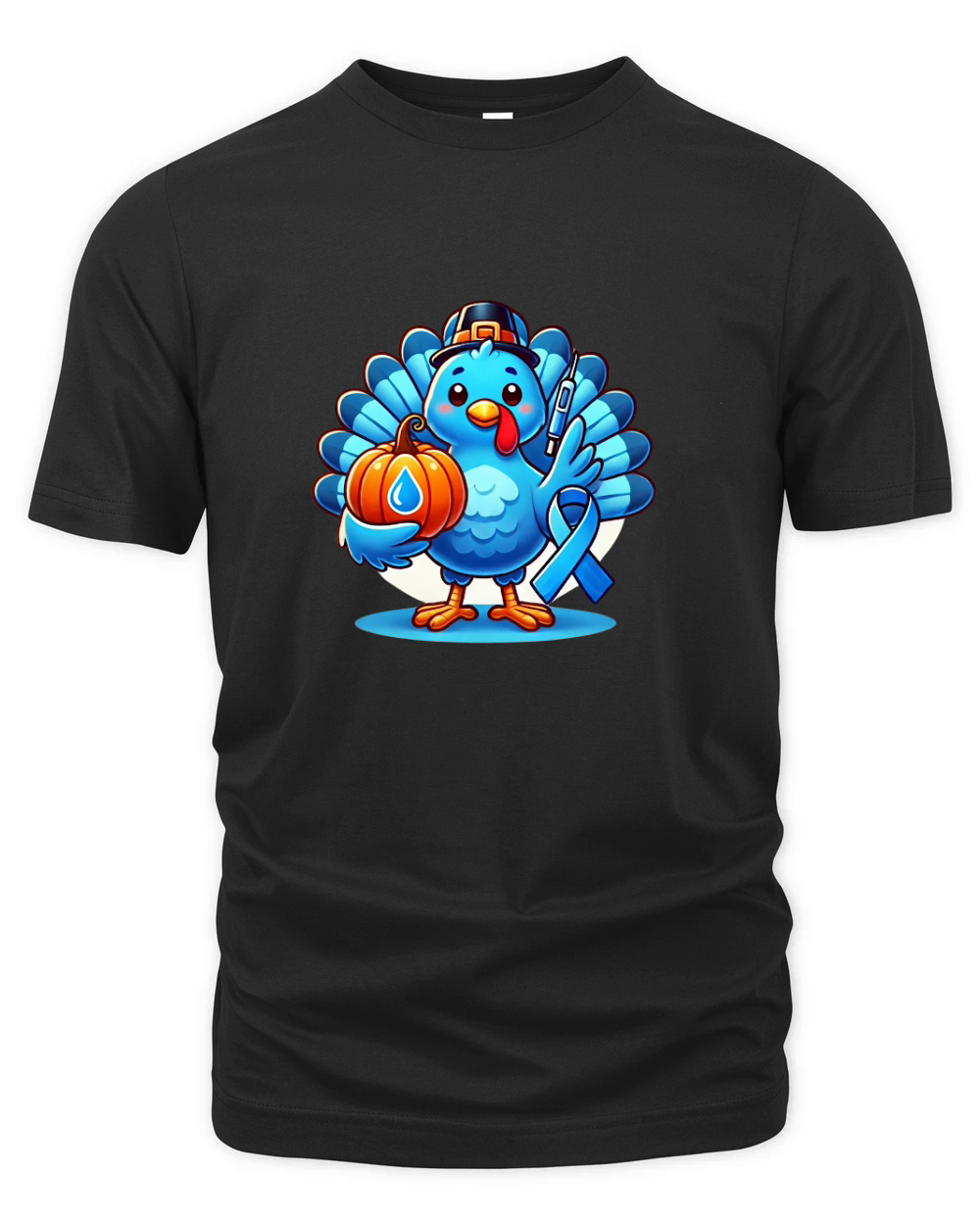 In November We Wear Blue For Diabetes Awareness front Organic Unisex T-shirt
