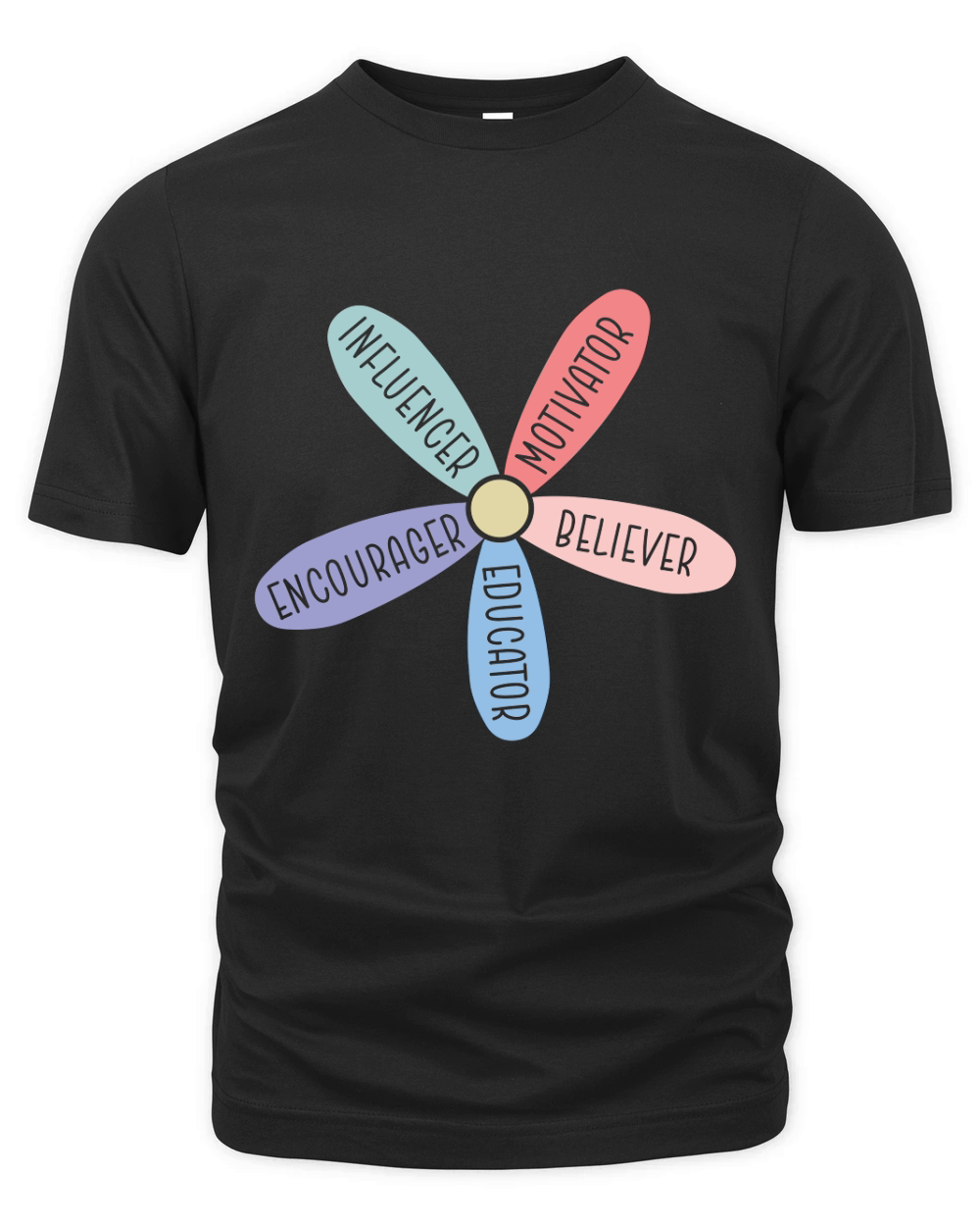 Influencer Motivator Believer Encourager Educator Organic Unisex T-shirt